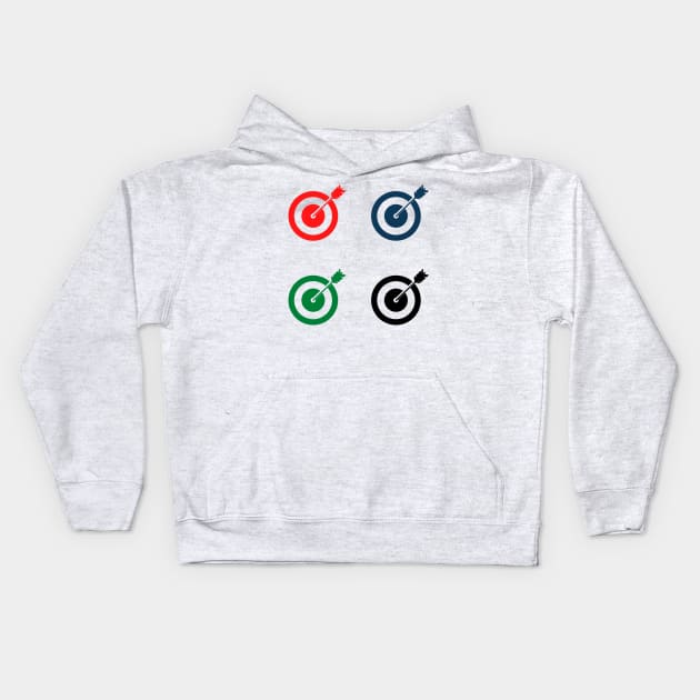 red blue green black target design Kids Hoodie by Artistic_st